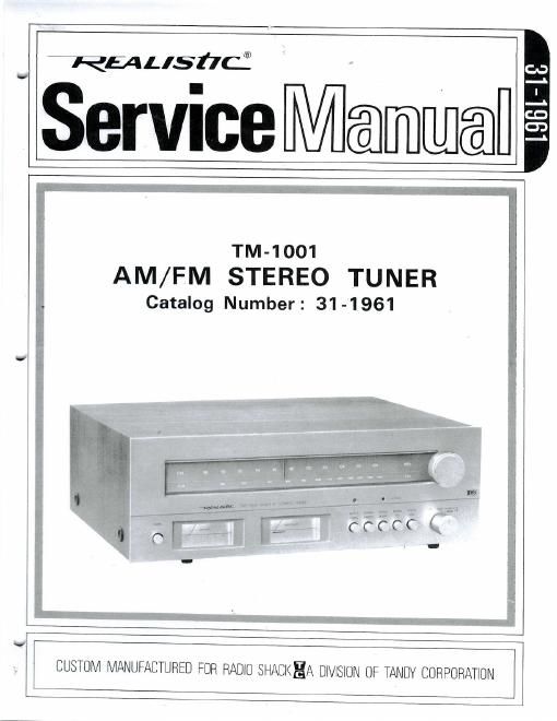realistic tm 1001 service manual