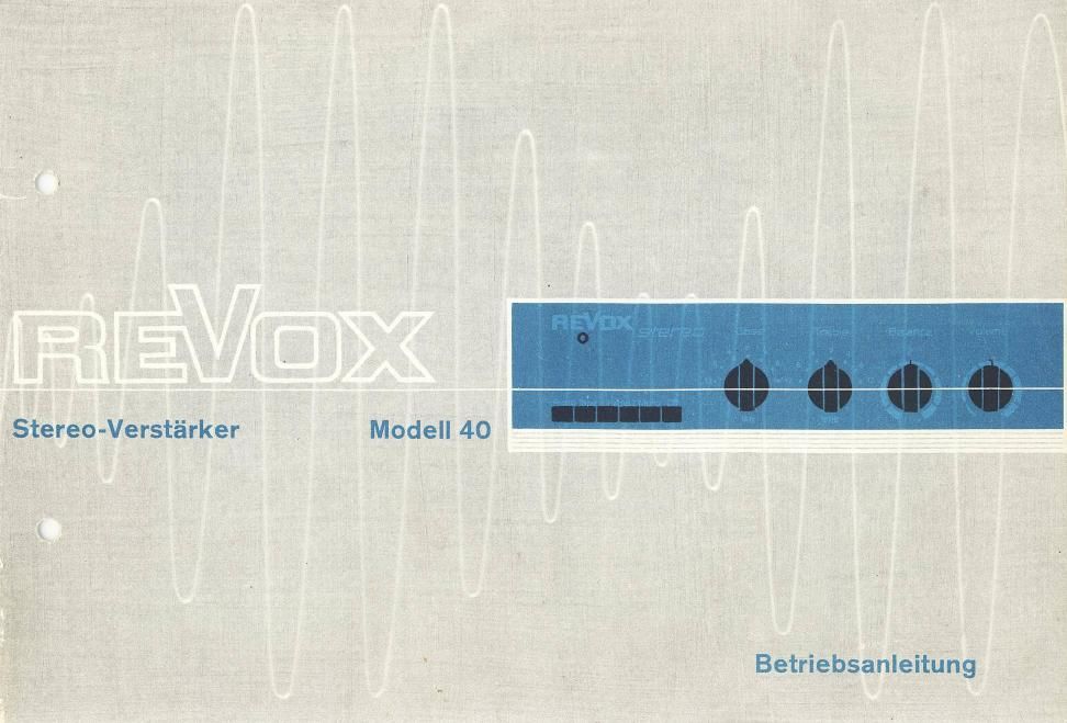 Revox 40 Owners Manual