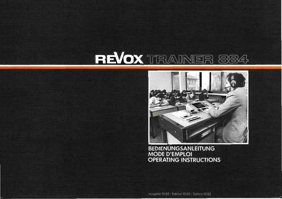 Revox 884 TEACHER Owners Manual