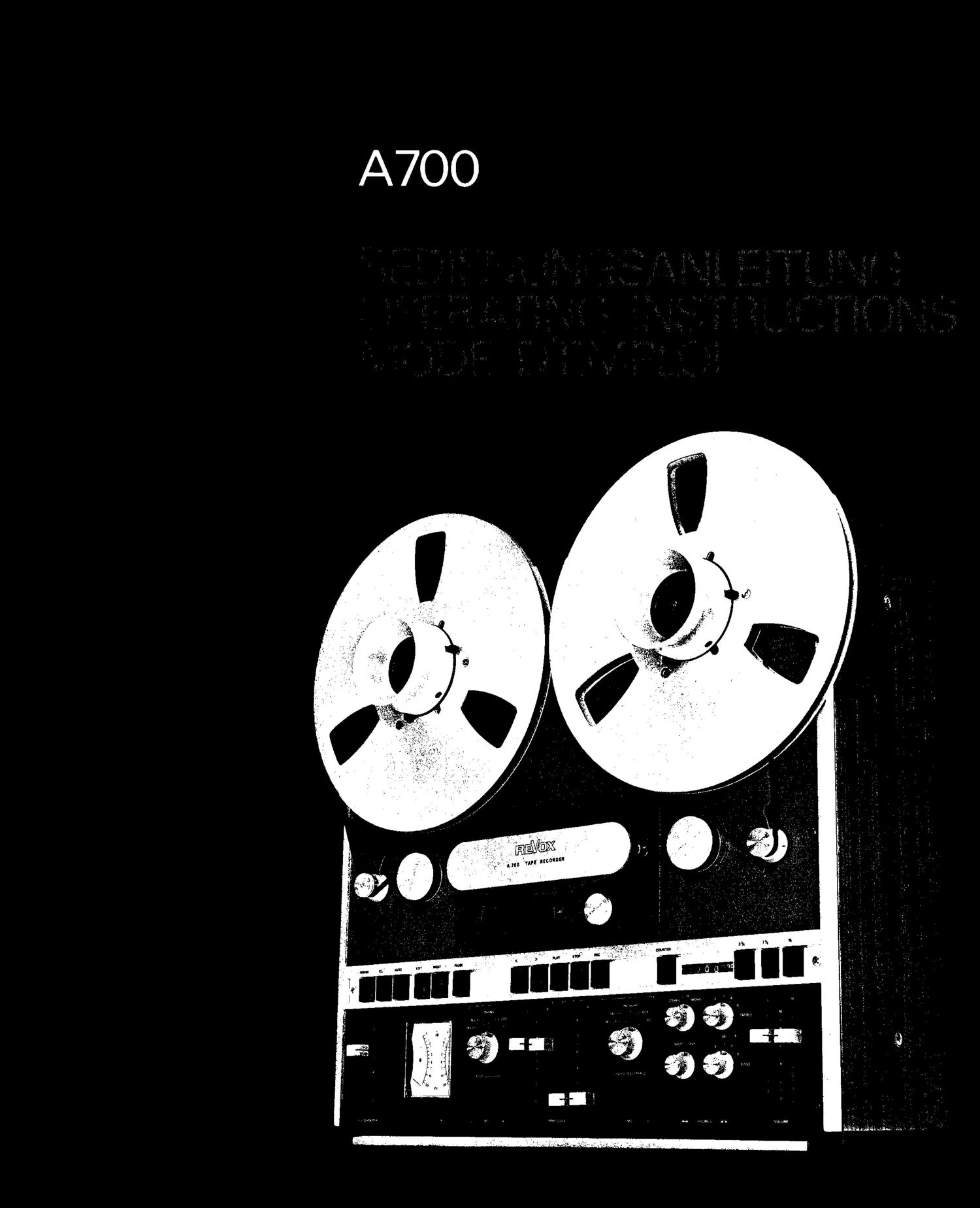 Revox A 700 Owners Manual