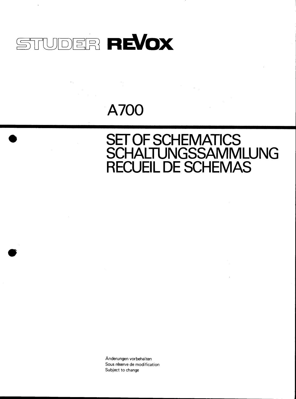 Revox A 700 Schematic