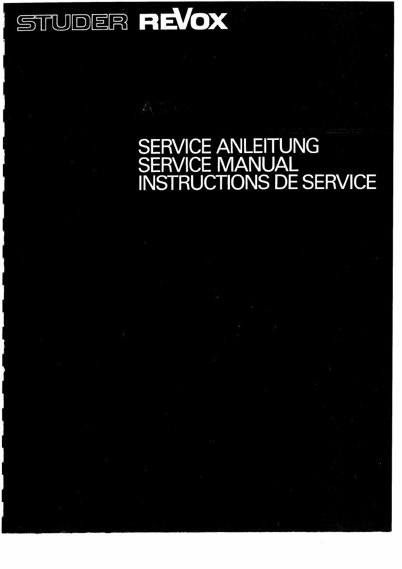 Revox A 700 Service Manual