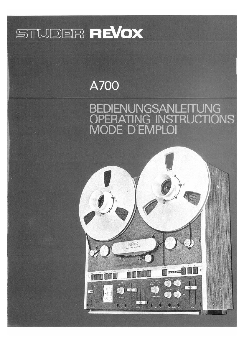 Revox A 700 Service Manual 2