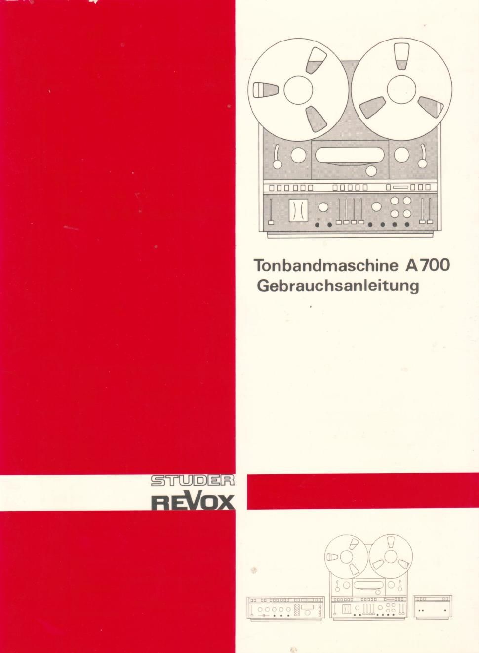 revox A700 gebrauchsanleitung