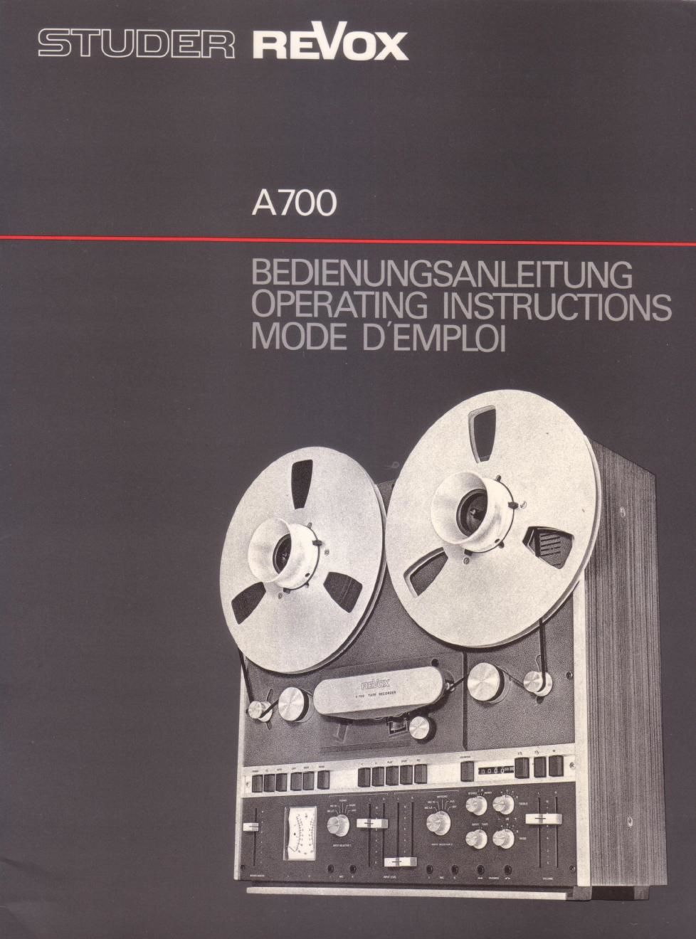 revox A700 owners manual 2