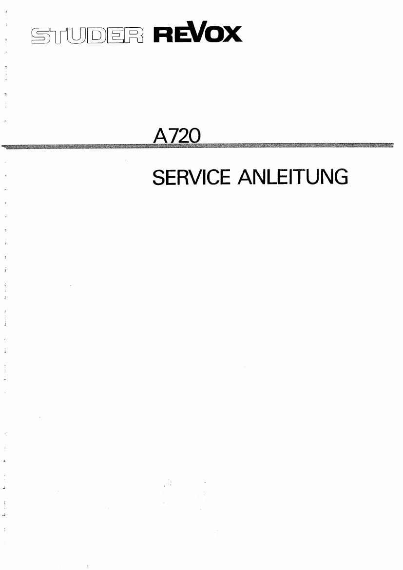 Revox A 720 Service Manual 1