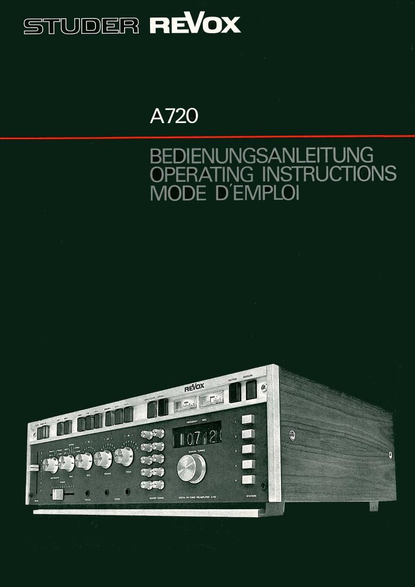Revox A 720 Service Manual 3