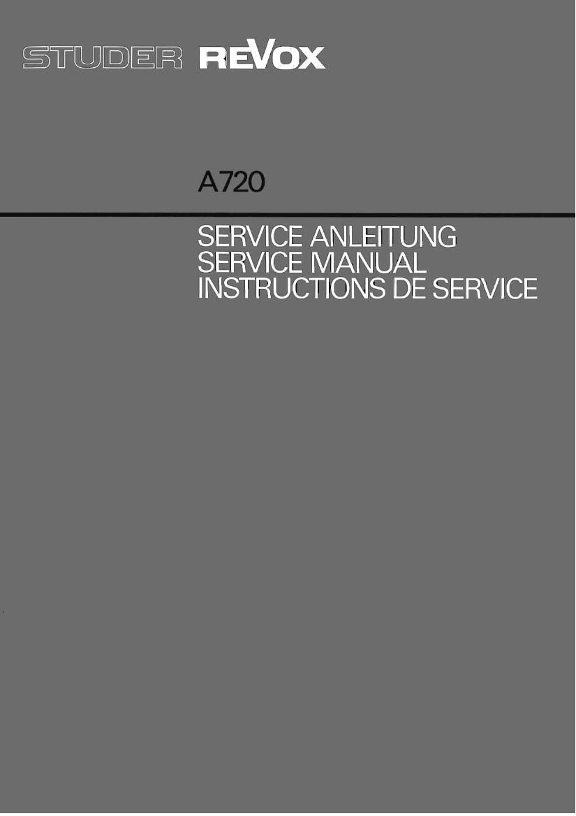 Revox A 720 Service Manual 4