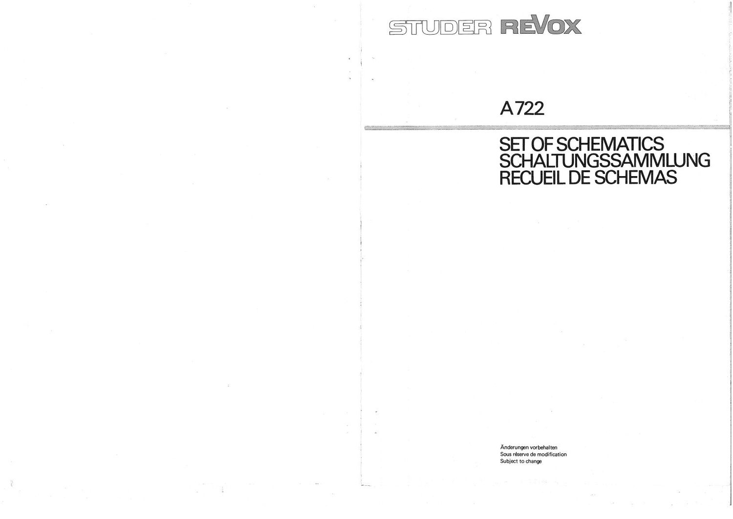 Revox A 722 Schematic