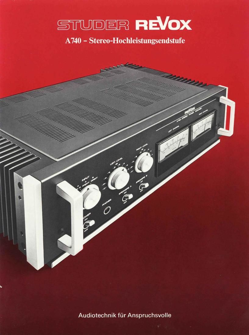 Revox A 740 Brochure