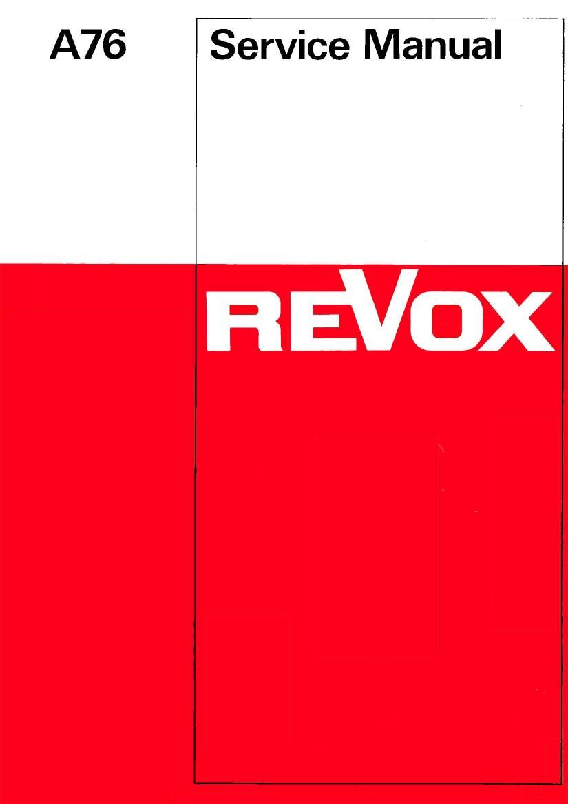 Revox A 76 Service Manual