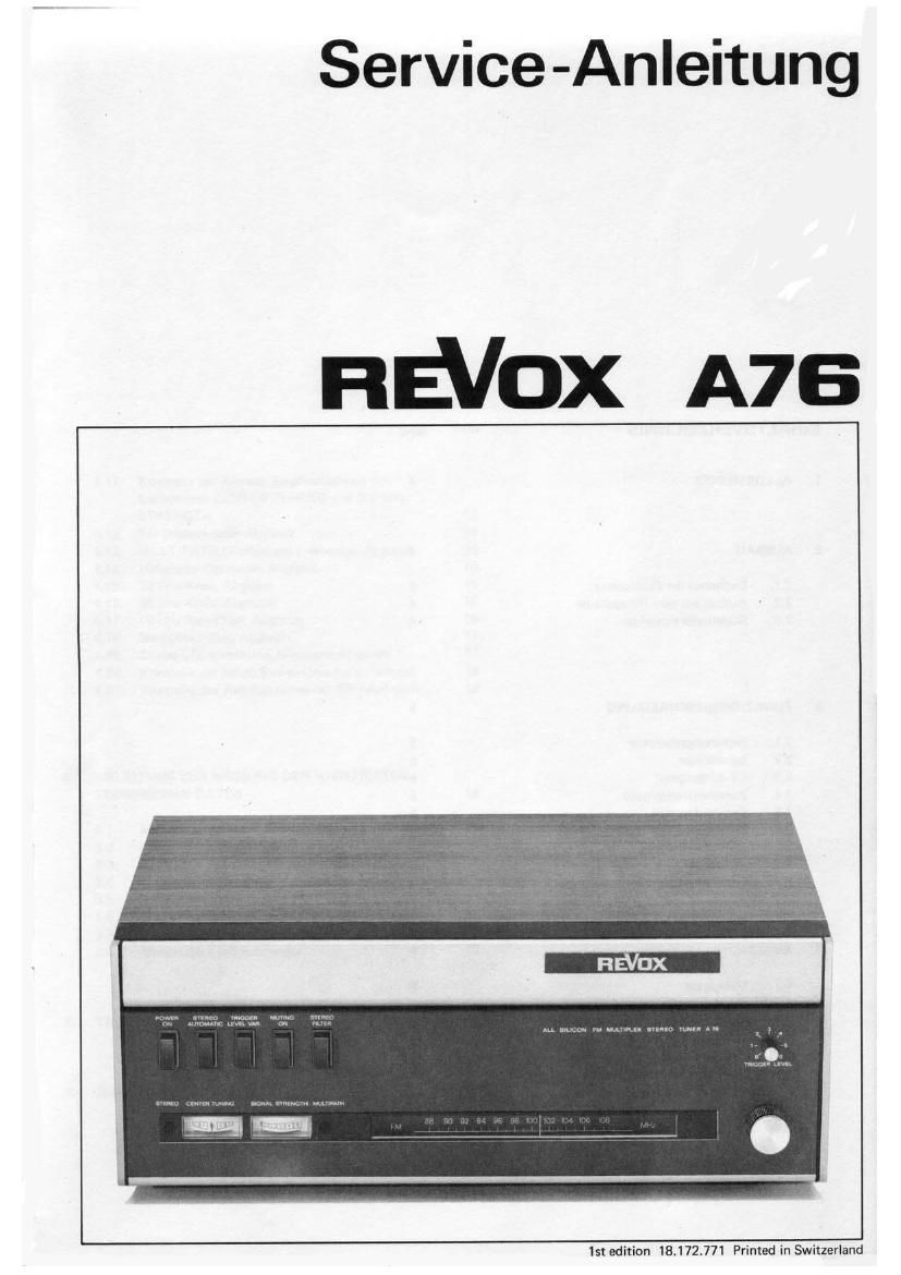 Revox A 76 Service Manual 2