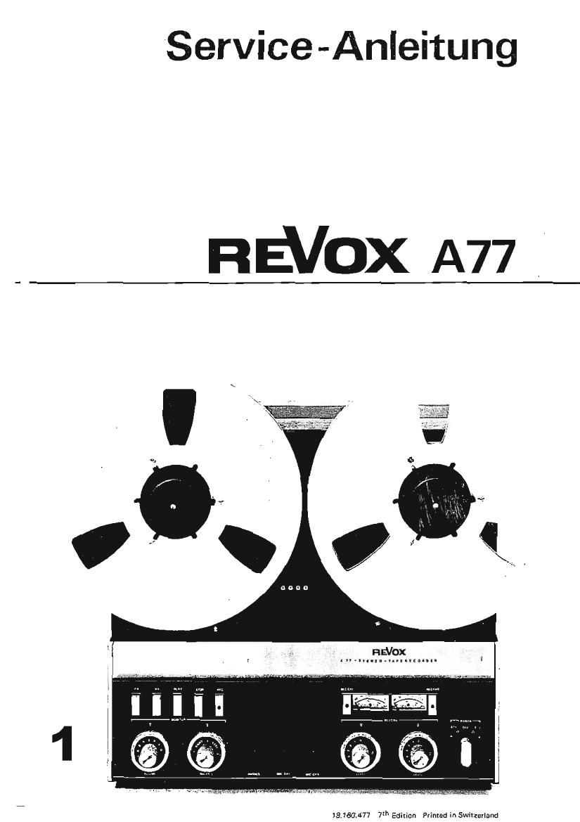 Revox A 77 Service Manual