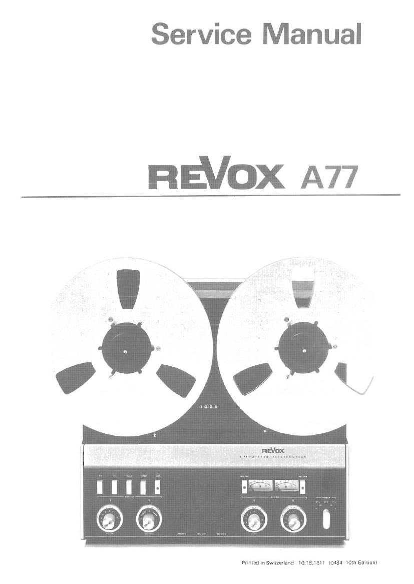 Revox A 77 Service Manual 2