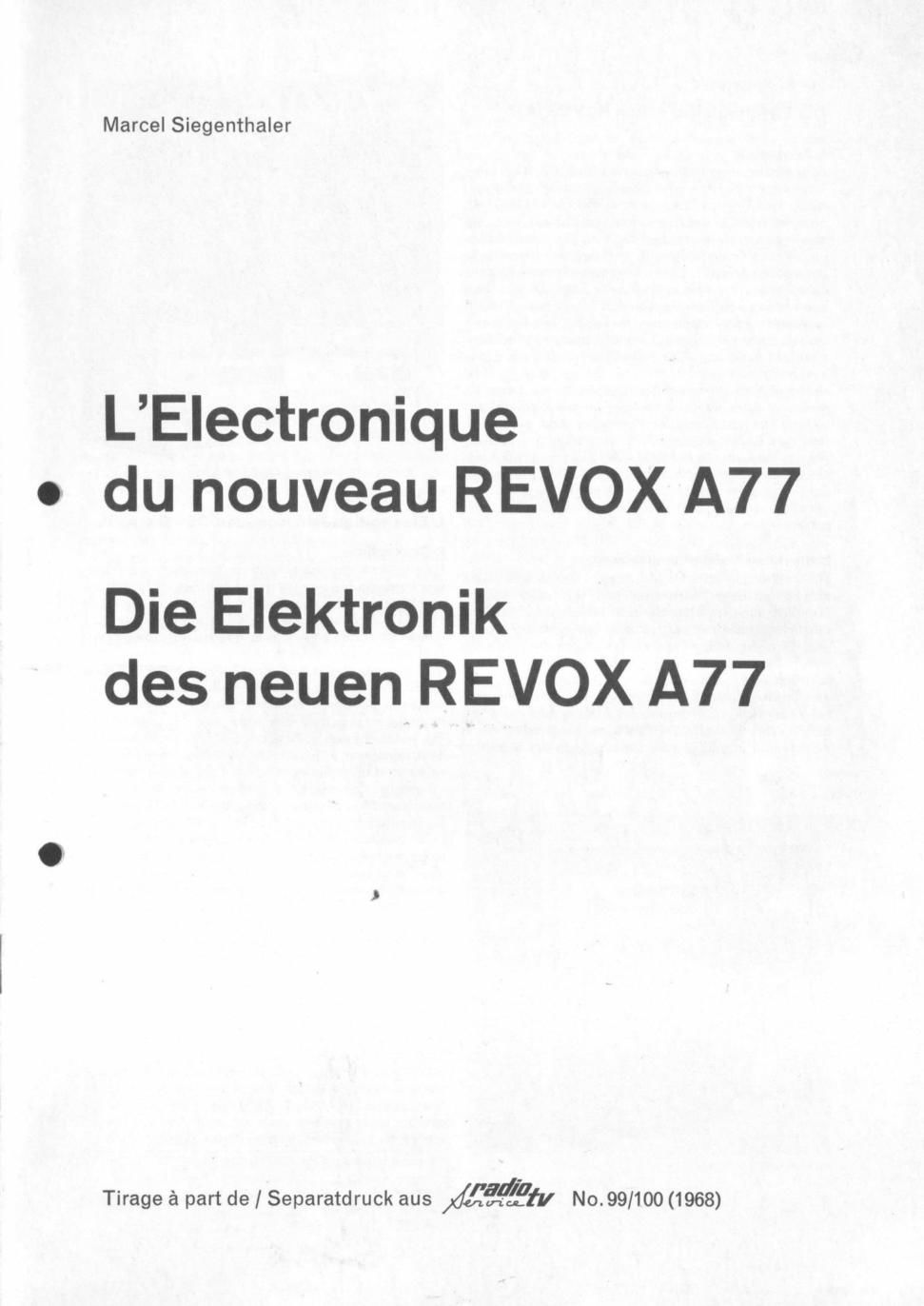 revox A77 Elektronik