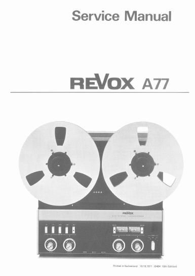 revox A77 service manual 2