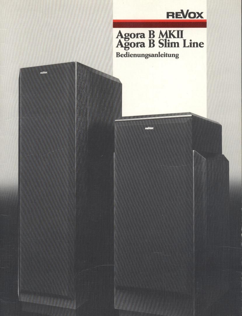 Revox Agora B Slimline Owners Manual