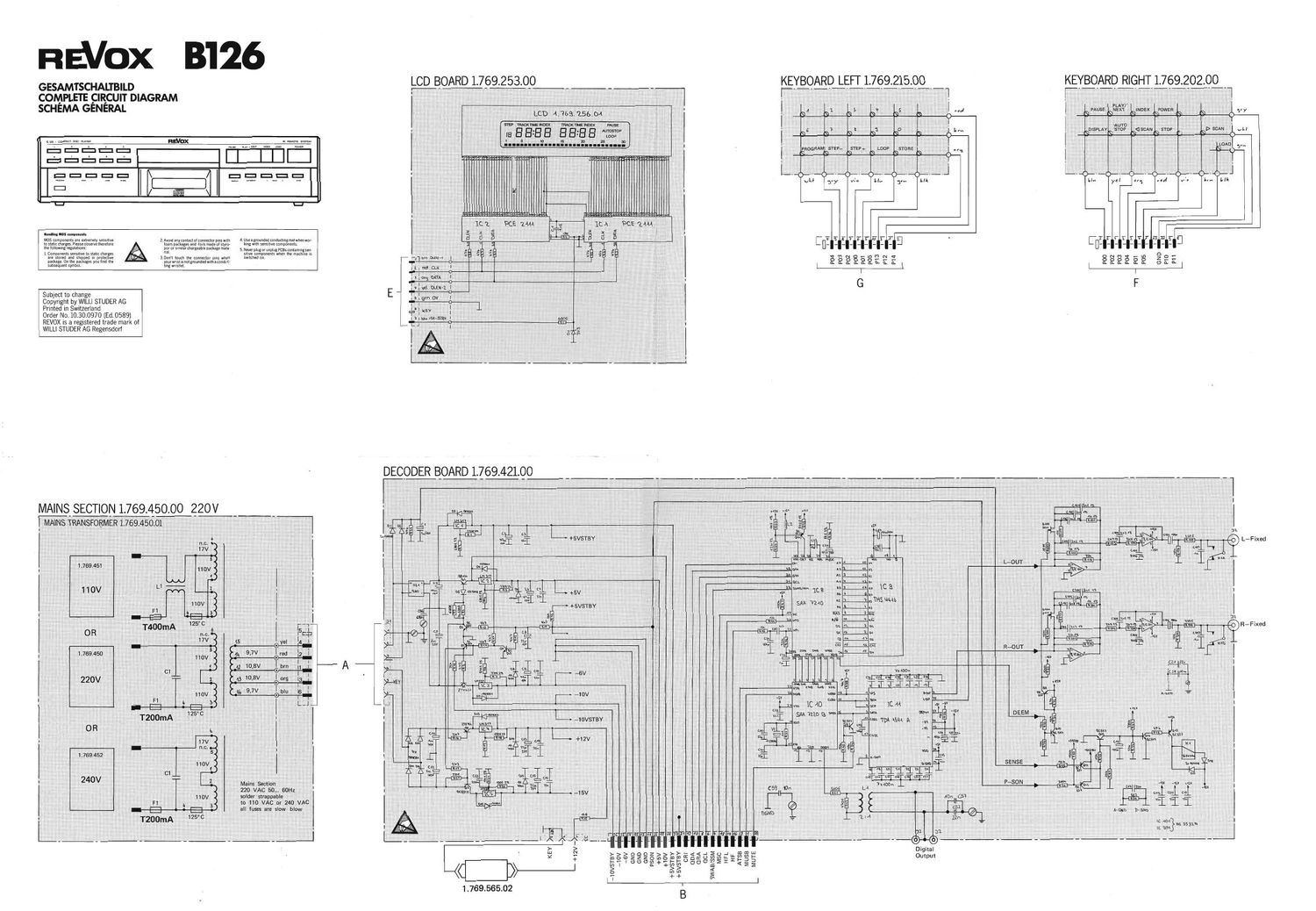 Revox B 126 Schematic