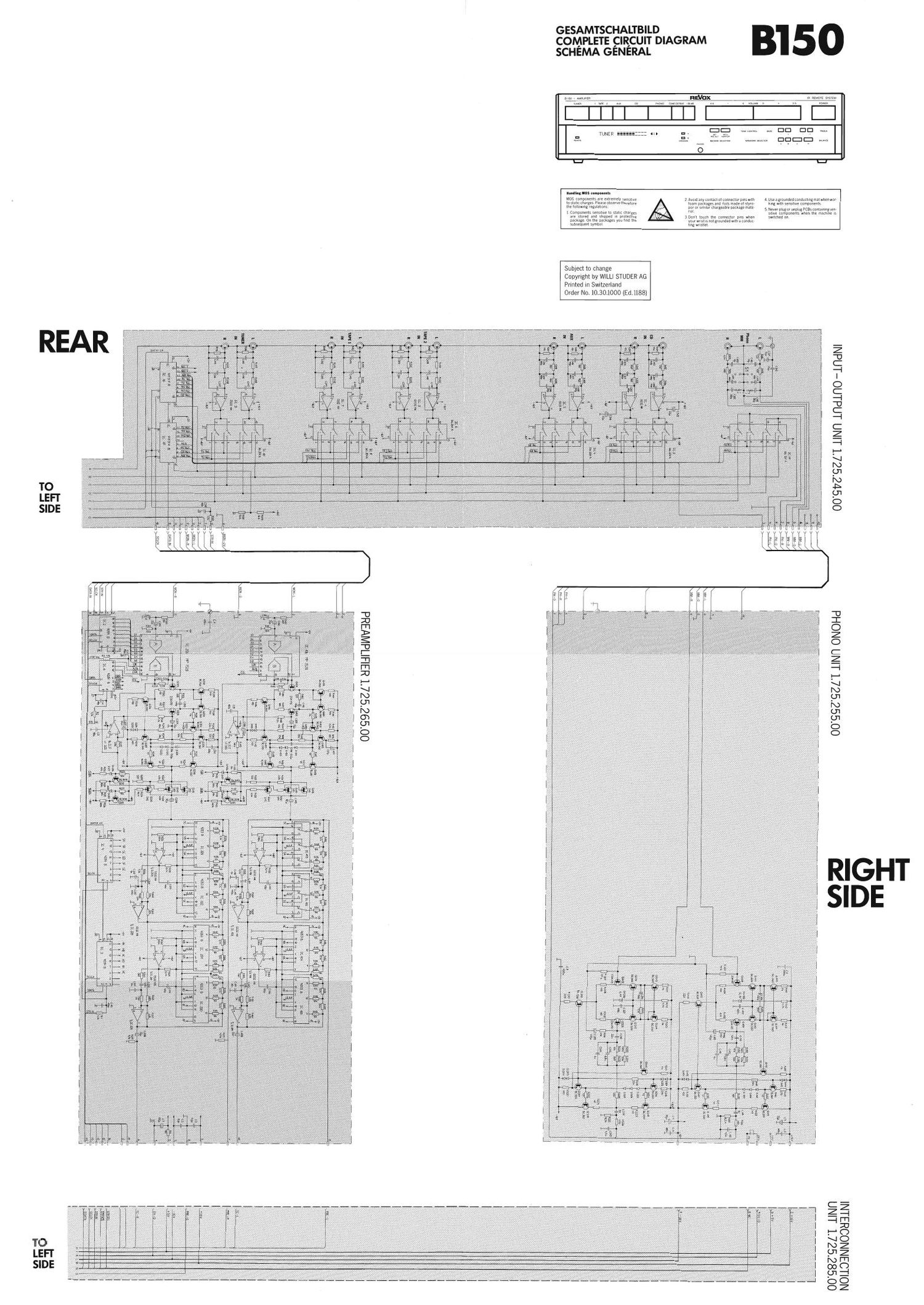 Revox B 150 Schematic