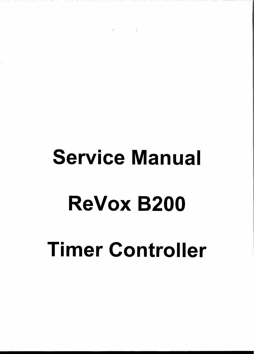 Revox B 200 Service Manual