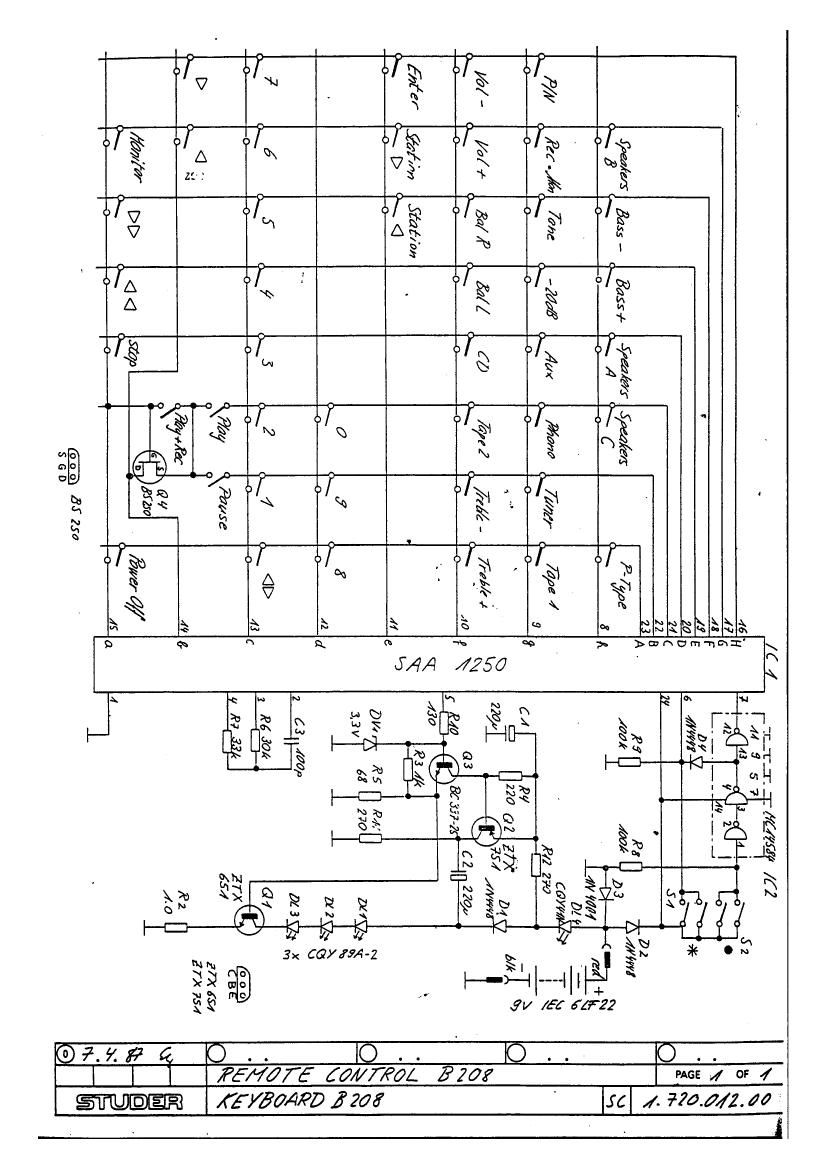 Revox B 208 Schematic