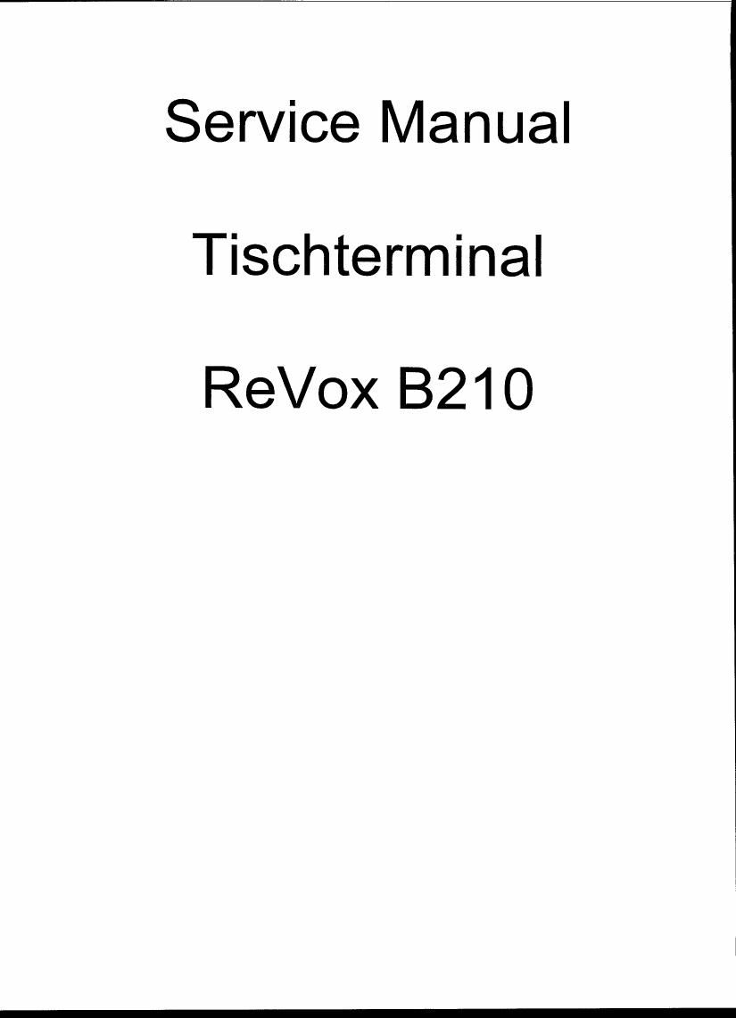 Revox B 210 Schematic