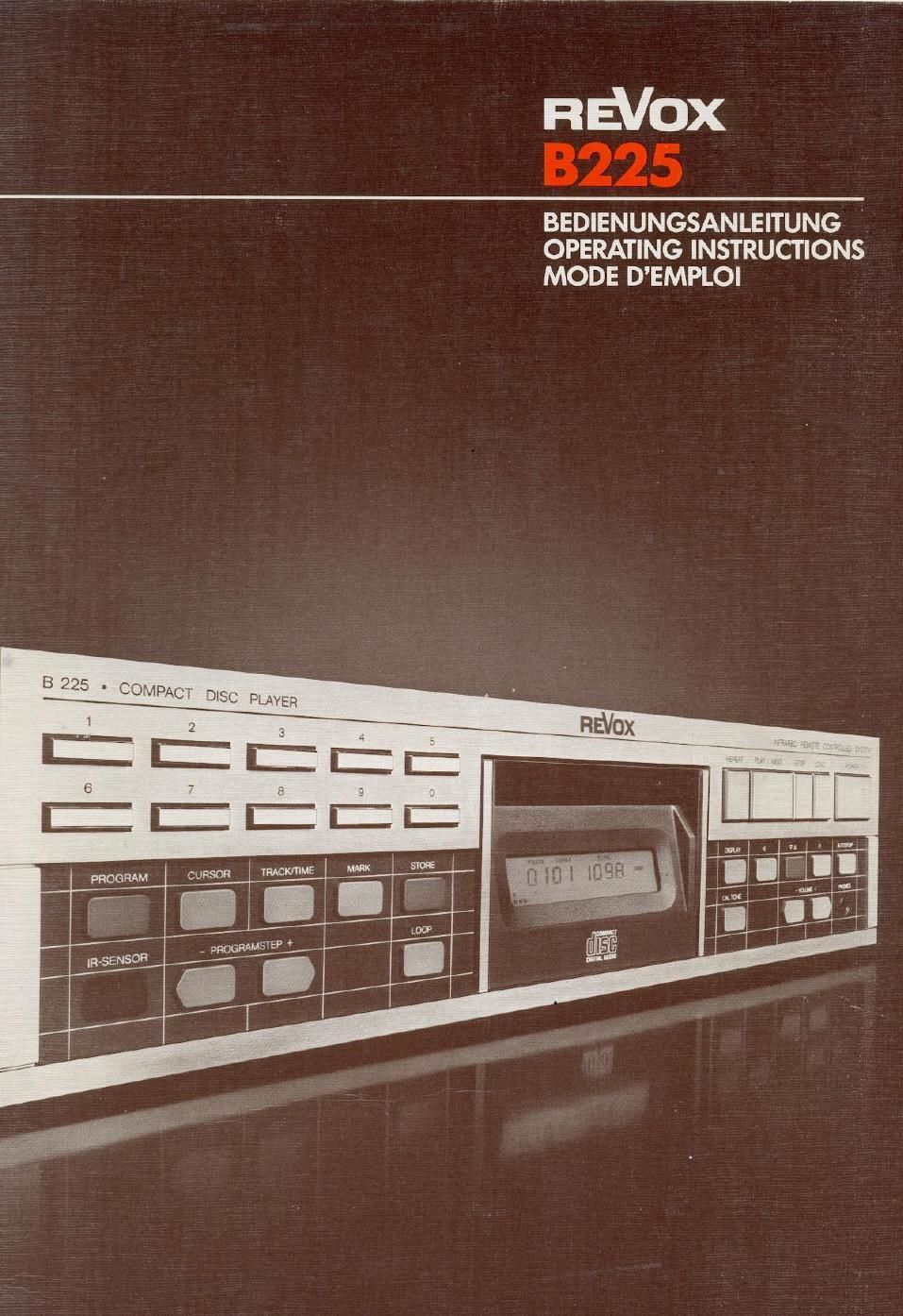 revox B225 owners manual