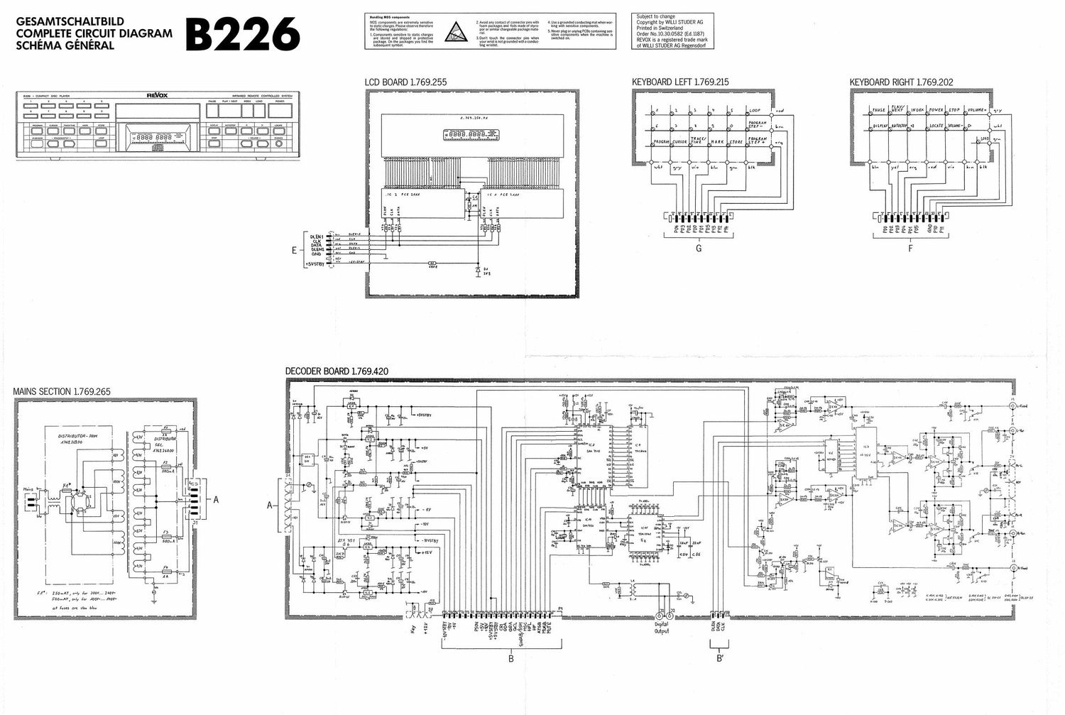 Revox B 226 Schematic