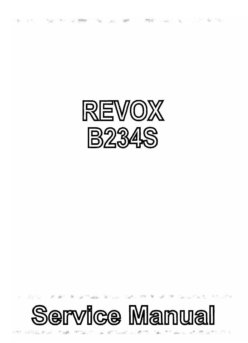 Revox B 234 S Service Manual