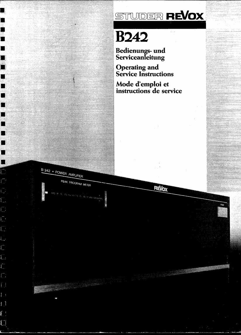 Revox B 242 Owners Manual