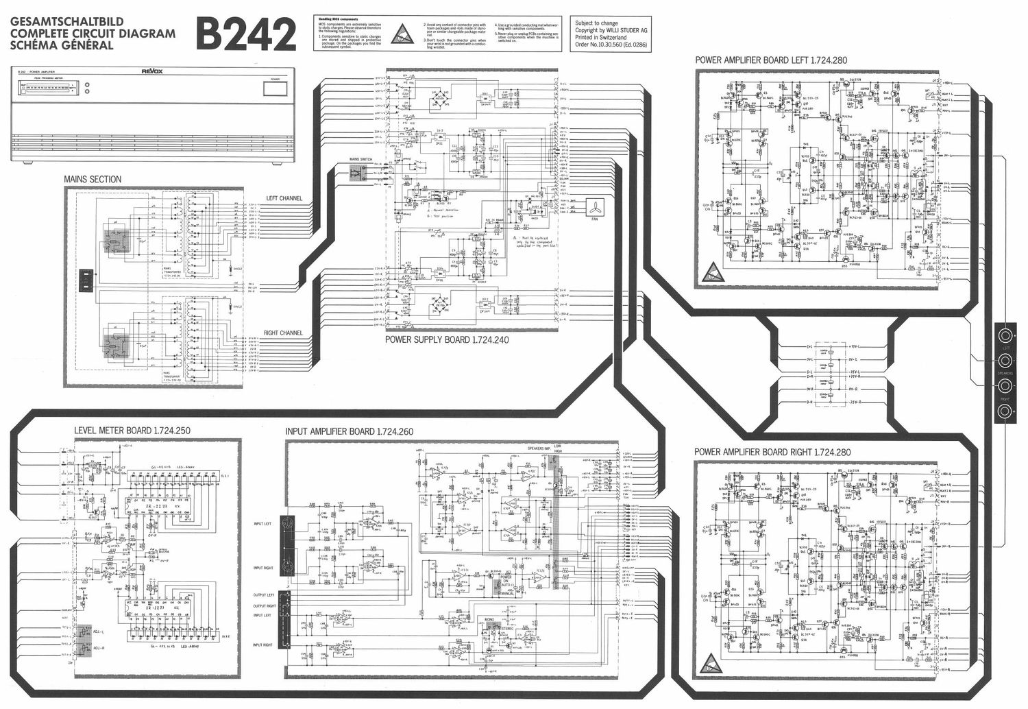 Revox B 242 Schematic