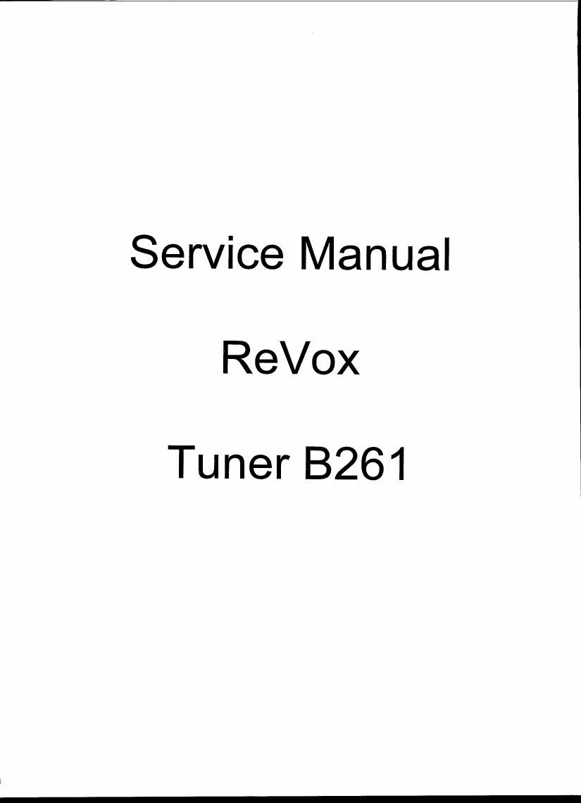 Revox B 261 Service Manual 2