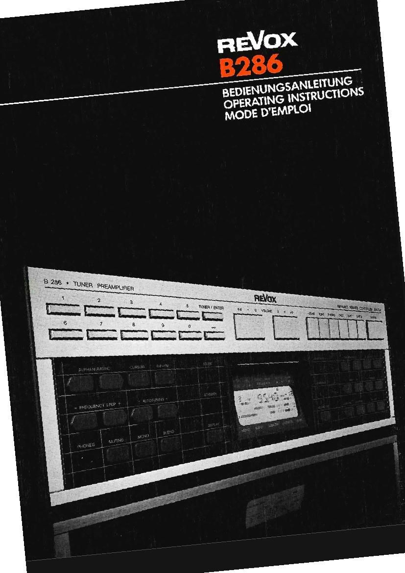 Revox B 286 Owners Manual