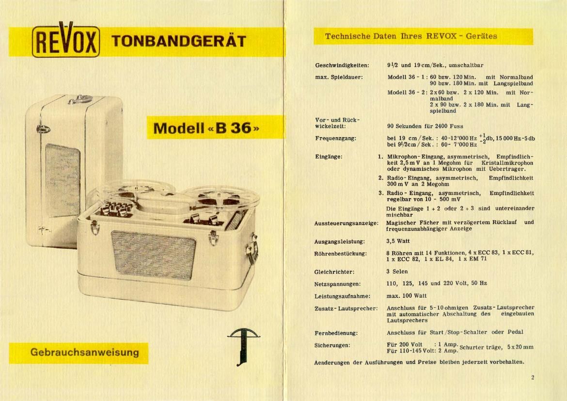 Revox B 36 Schematic 1