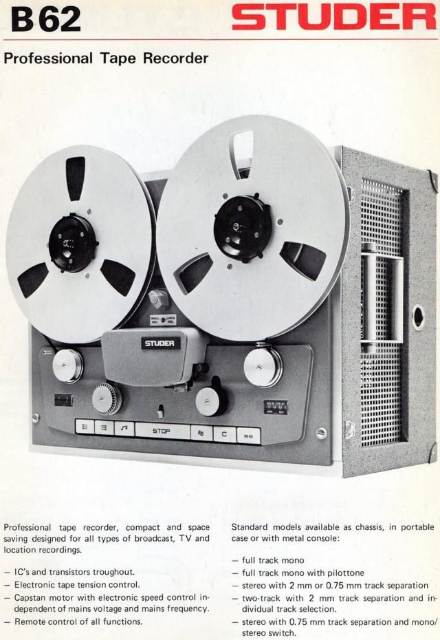 revox B62 brochure