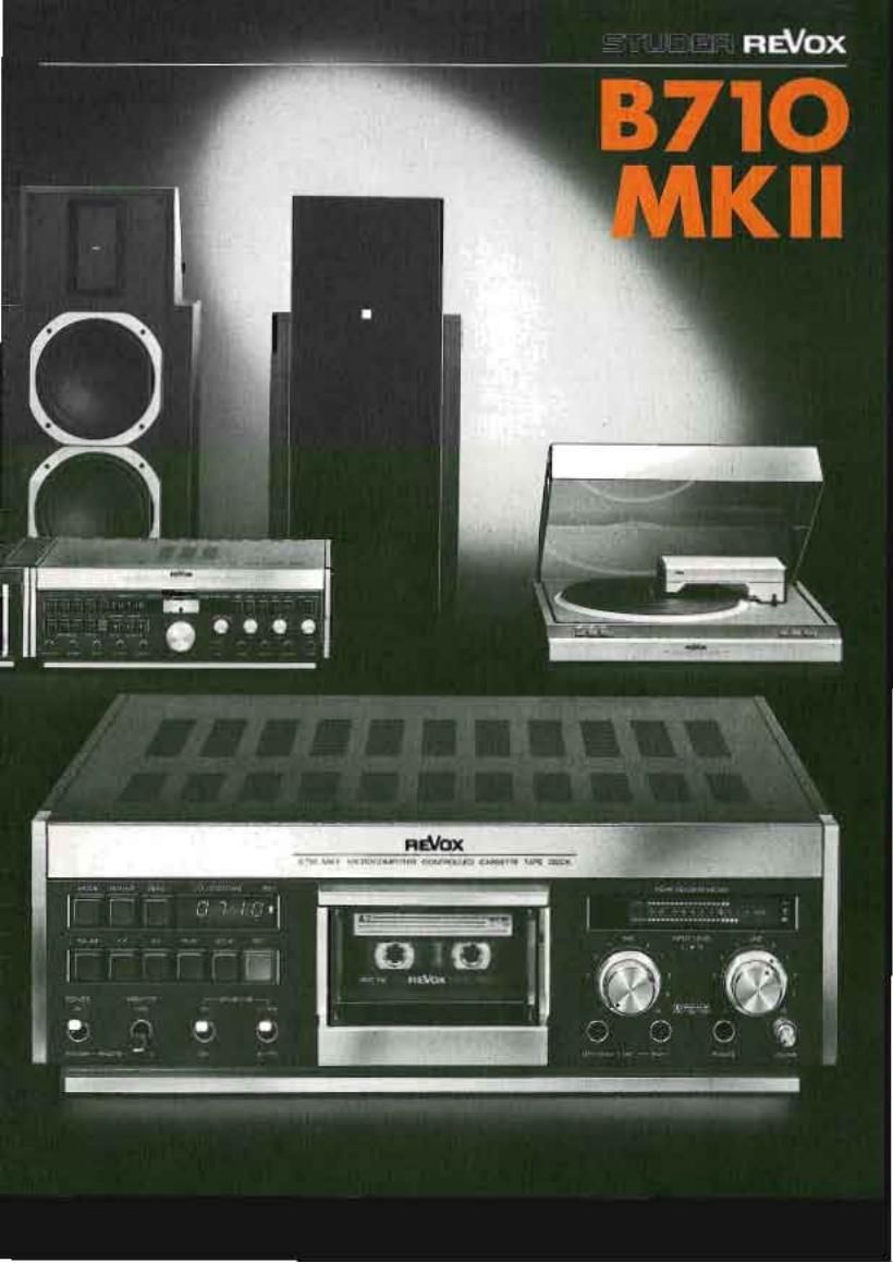 Revox B 710 Mk2 Owners Manual