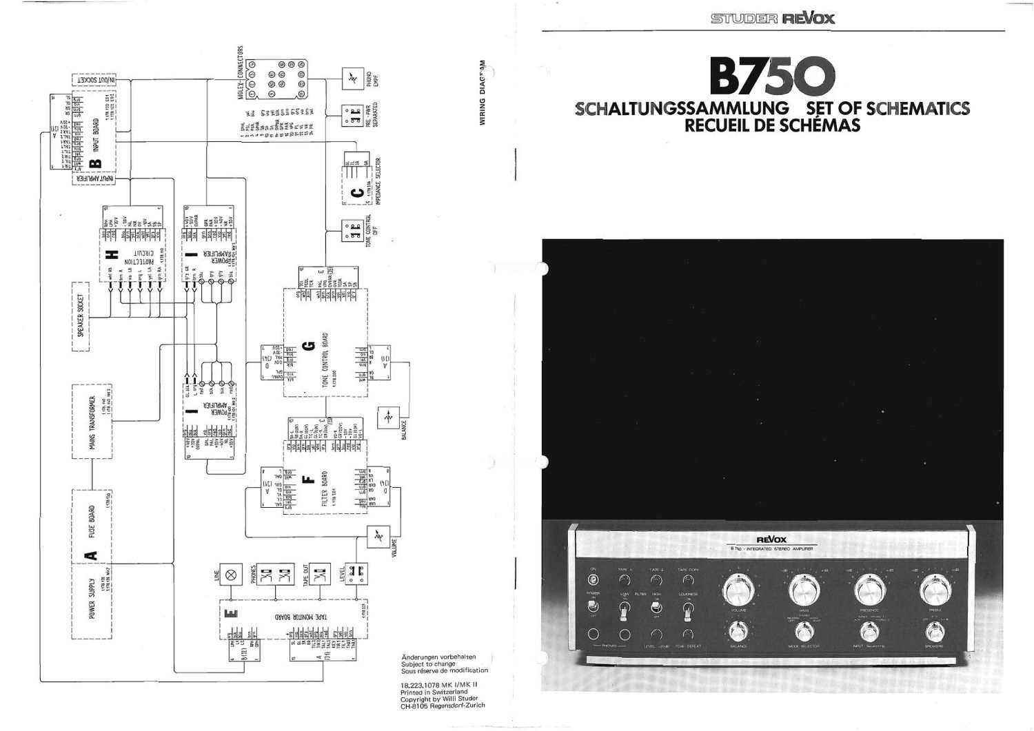 Revox B 750 Schematic