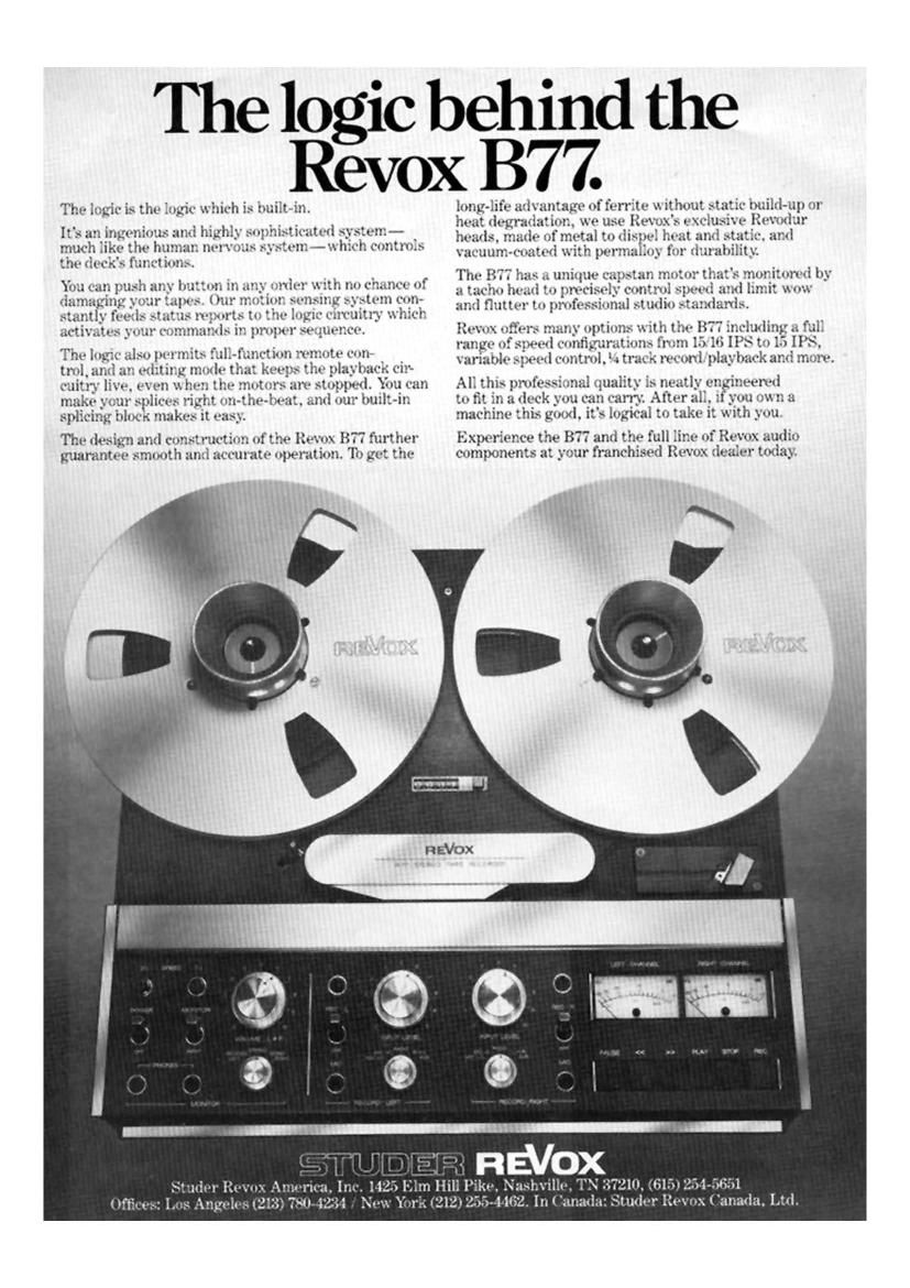 Revox B 77 Brochure