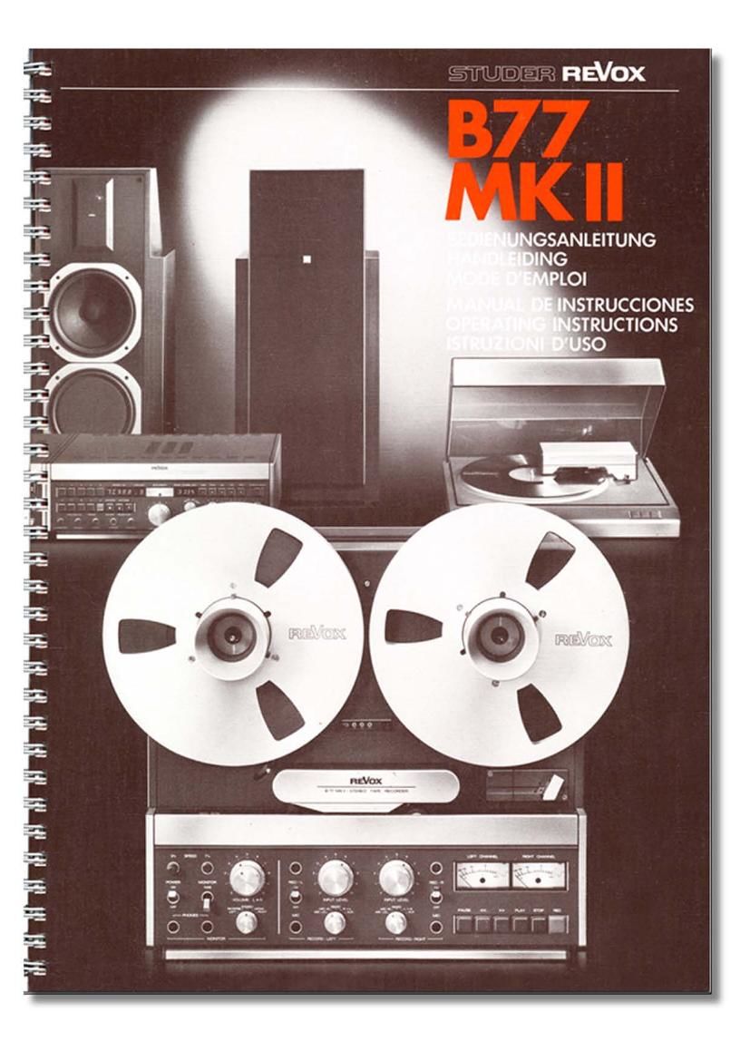 Revox B 77 Mk2 Owners Manual