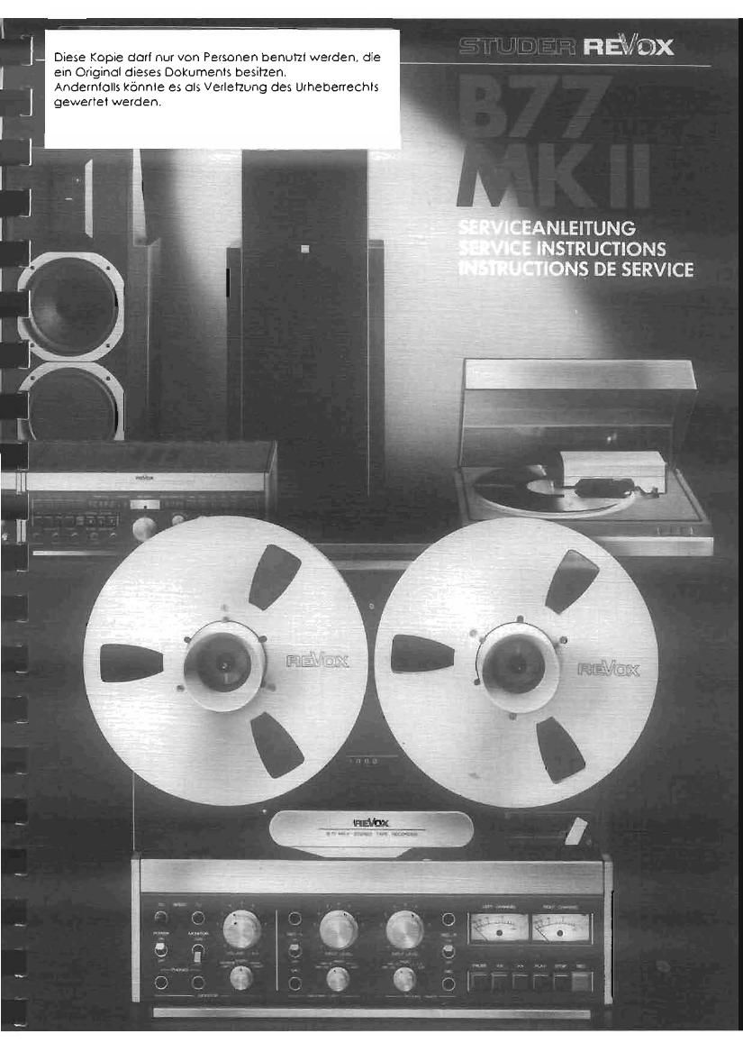 Revox B 77 Mk2 Service Manual 2