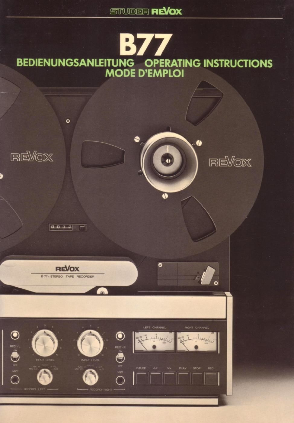 revox B77 owners manual 2