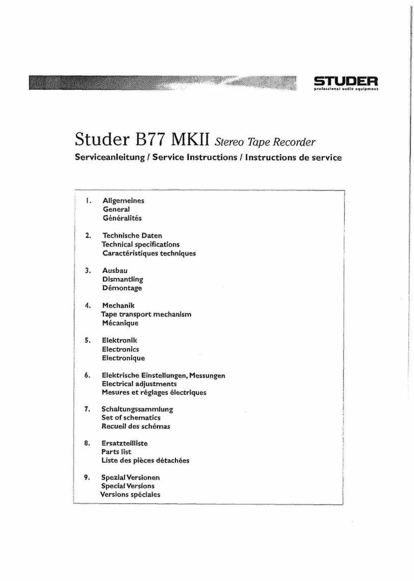 revox B77 service manual 2