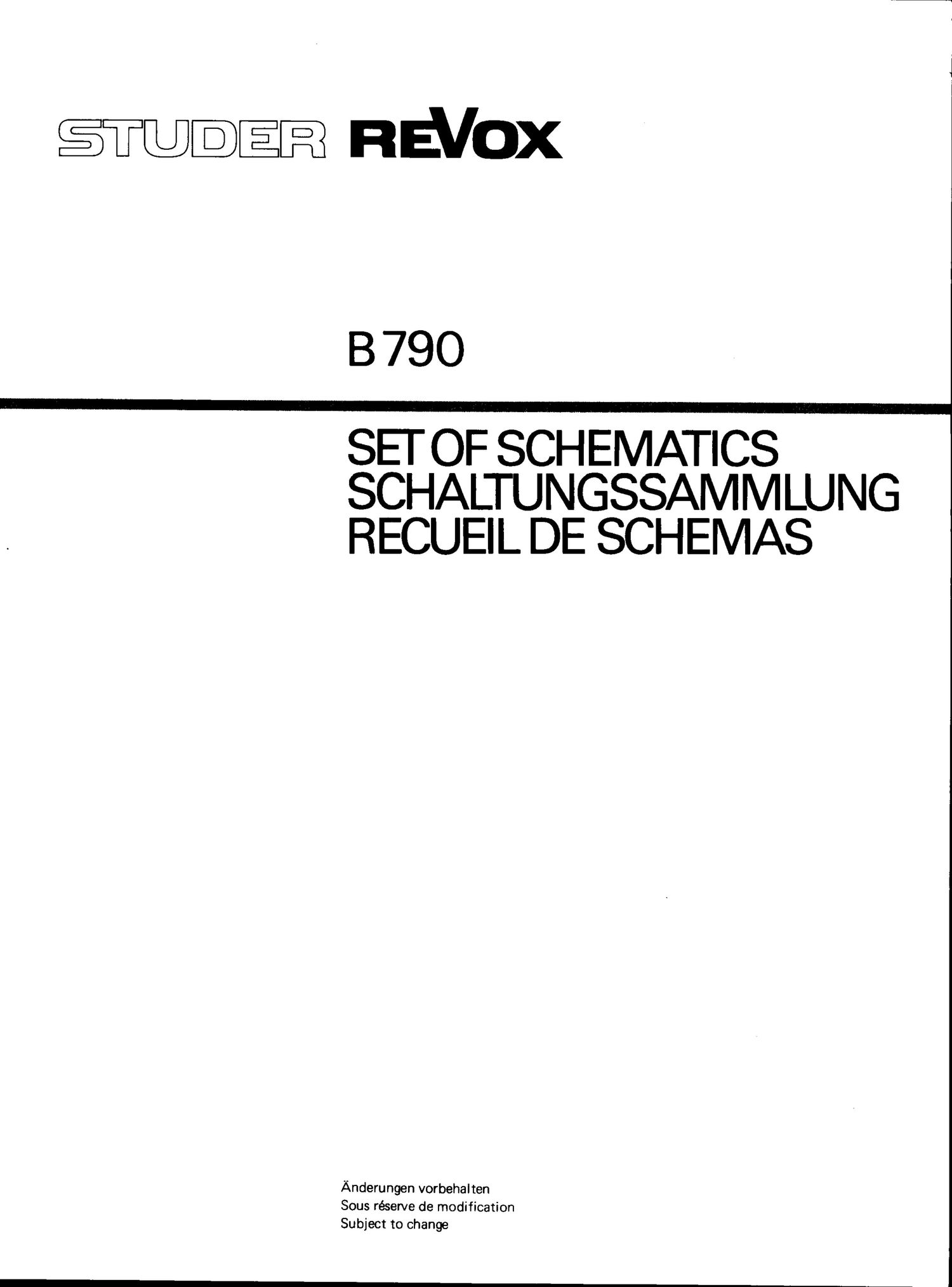 Revox B 790 Schematic