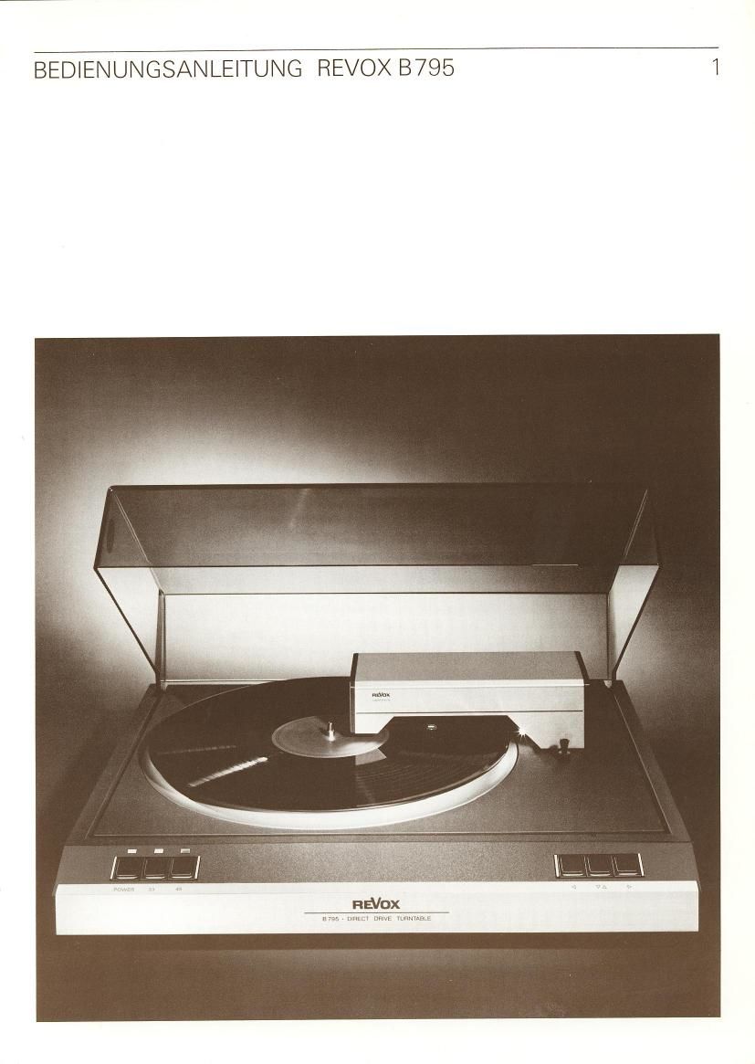 Revox B 795 Owners Manual