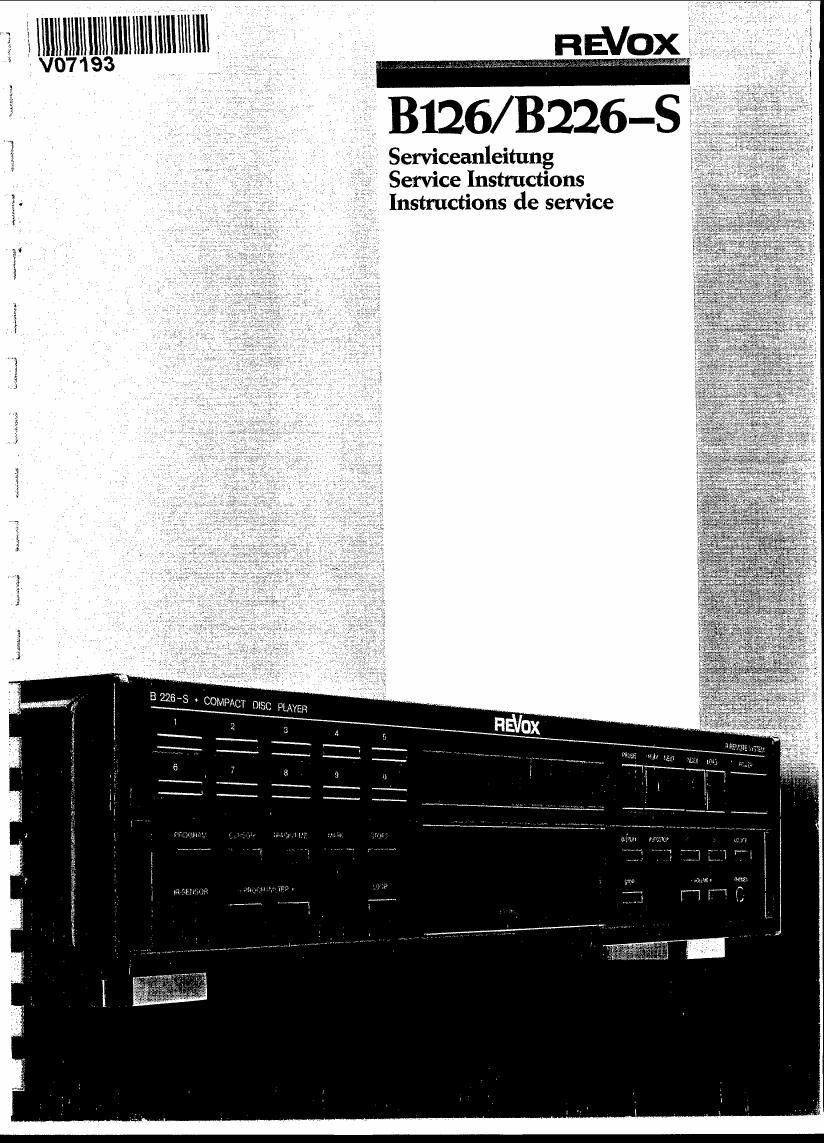 Revox B126 B226S Service Manual