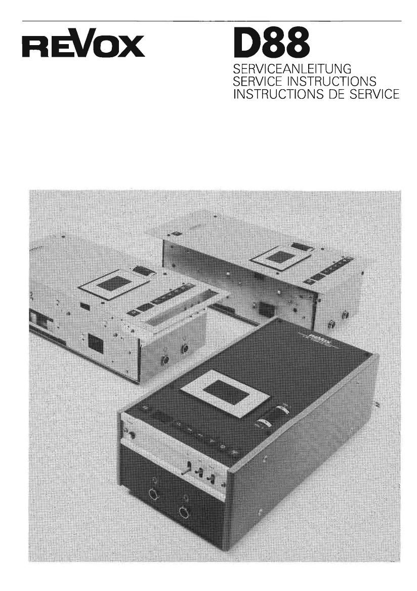 Revox D 88 Service Manual