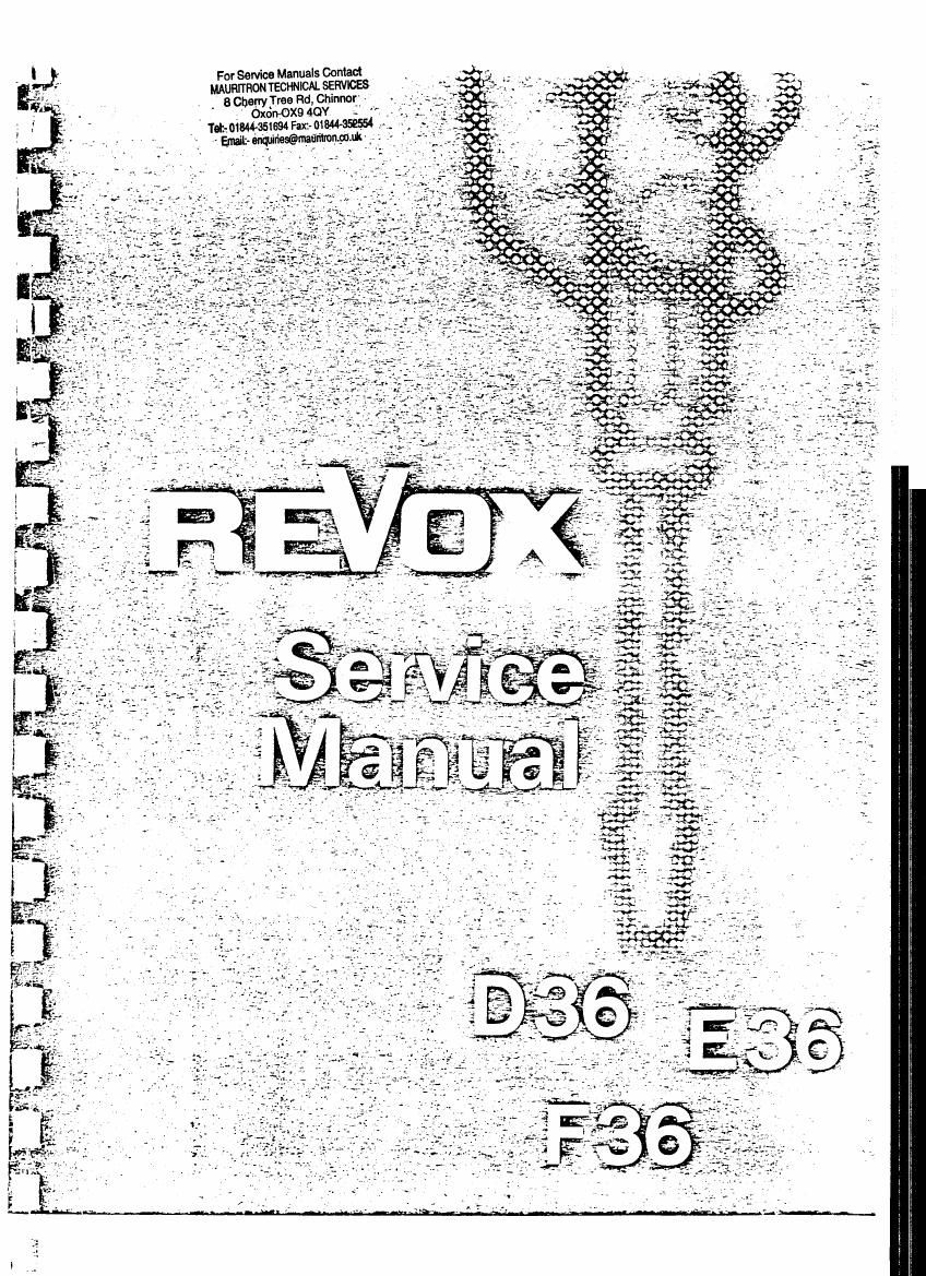 Revox F 36 Service Manual 3