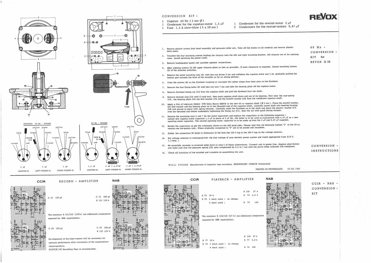 Revox G 36 60Hz Service Manual