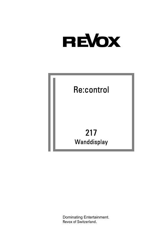 Revox M 217 Owners Manual