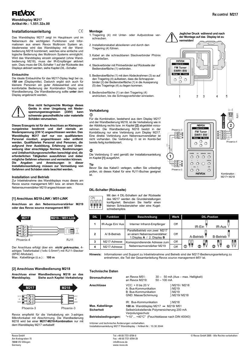 Revox M 217 Owners Manual 2